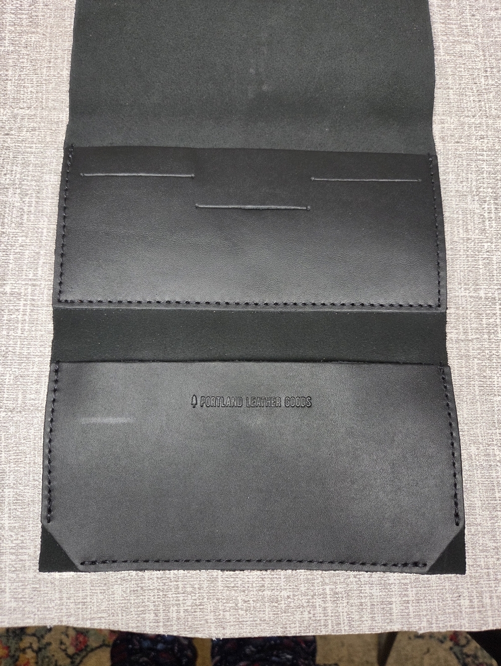 Rancher Wallet NEW Portland Leather Tri Fold Black Smooth - Picture 4 of 4